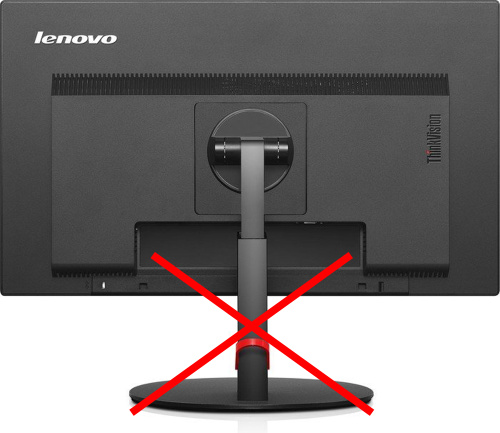 Lenovo ThinkVision T2324p 23" Monitor IPS FHD 1920x1080 DP VGA HDMI USB 7ms black without stand