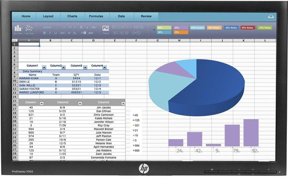 HP ProDisplay P202 20" Monitor TN HD+ 1600x900 DP VGA 5ms black without stand Good - Refurbished