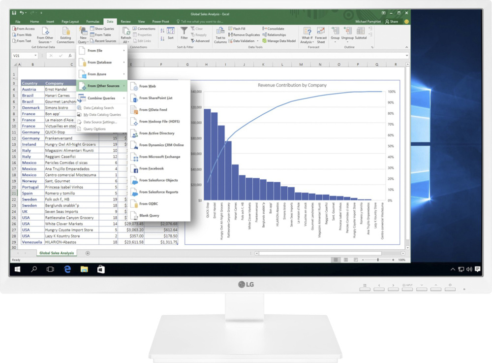 LG 24BK550Y-W 23.8-inch Monitor IPS FHD 1920x1080 HDMI VGA DP DVI USB 5ms white Good - Refurbished