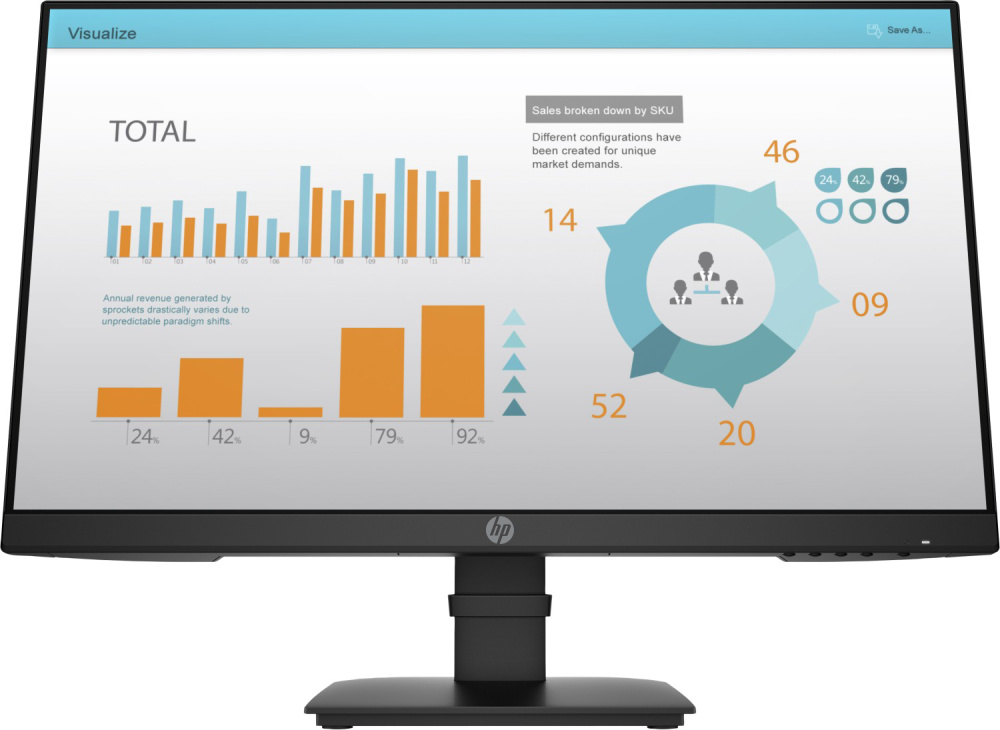 HP P24 G4 23.8-inch Monitor IPS FHD 1920x1080 DP HDMI VGA 5ms black Very good - Refurbished