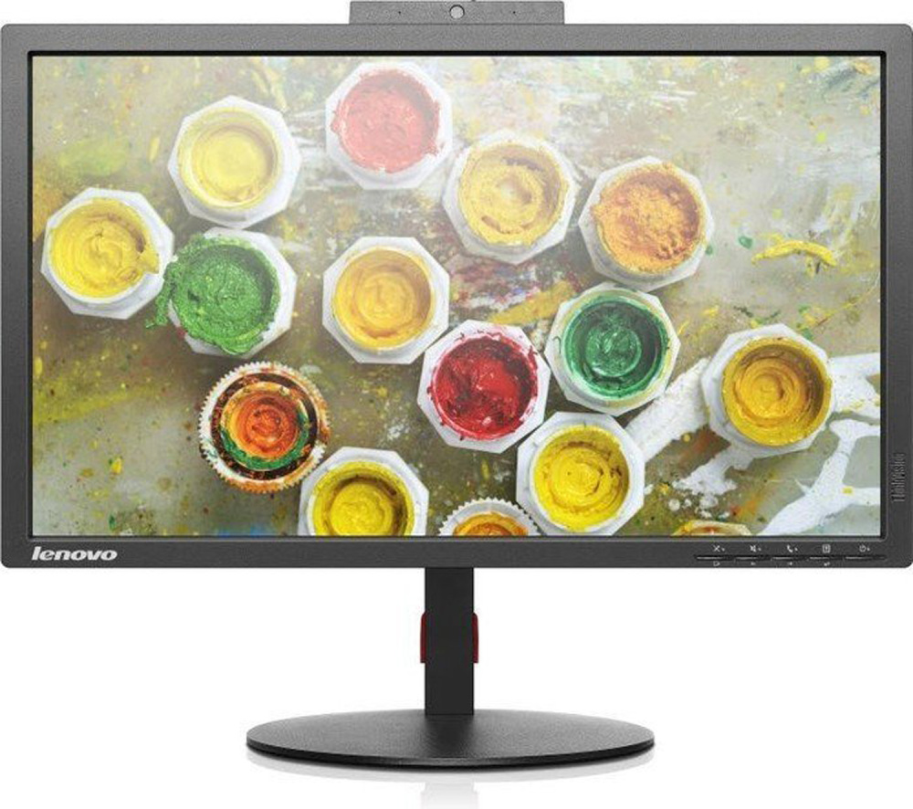 Lenovo ThinkVision T2224z 21,5-Zoll Monitor IPS FHD 1920x1080 DP VGA HDMI USB Webcam Lautsprecher 7ms schwarz