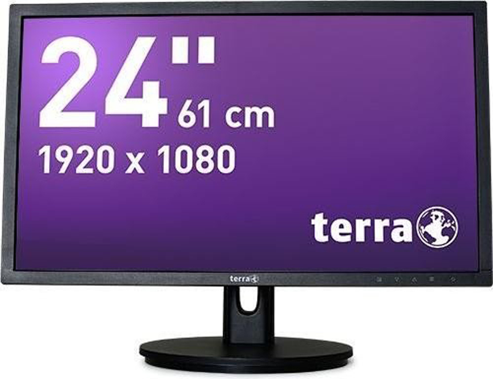 Wortmann Terra LCD 2435W 24-inch Monitor TN FHD 1920x1080 DP HDMI VGA Speakers 5ms black Very good - Refurbished