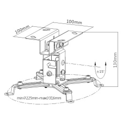 Beamerhalterung Deckenhalter Projektor Beamer Halterung universal bis 20kg weiss