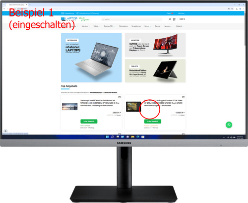 Samsung S24R652FDU 23,8-Zoll Monitor IPS FHD 1920x1080 75Hz DP HDMI VGA USB 5ms schwarz Displaykratzer - Gebraucht