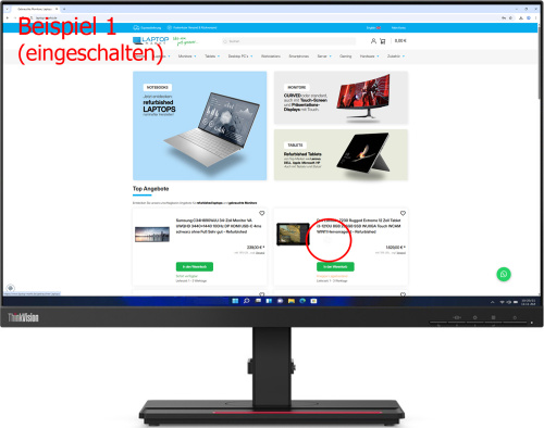 Lenovo ThinkVision P24h-20 23,8-inch Monitor IPS WQHD 2560x1440 DP HDMI USB-C LAN speaker 4ms black Display scratches - Used