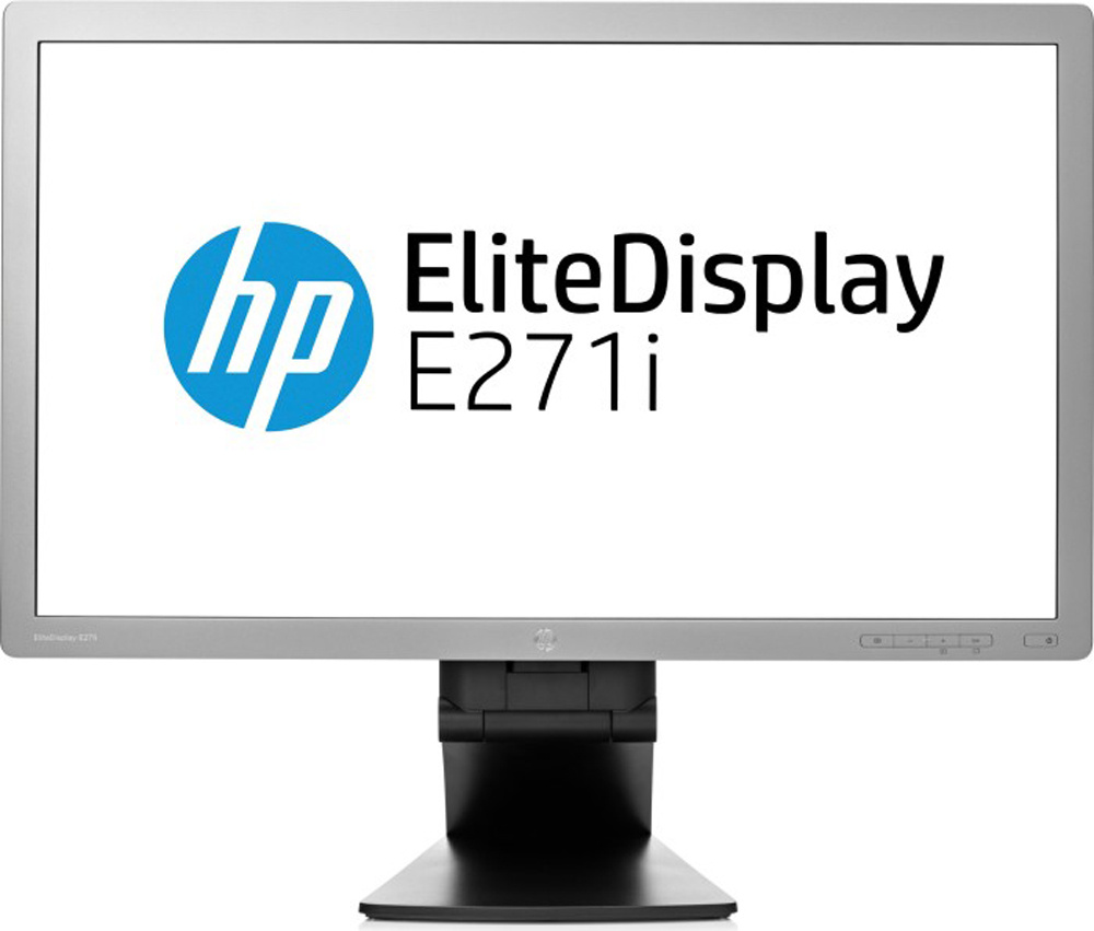HP EliteDisplay E271i Monitor 27-Zoll IPS LED DP VGA USB Full HD Pivot grau 7ms Displaykratzer - Gebraucht