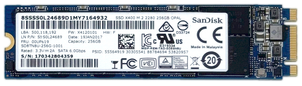 SanDisk X400 256GB M.2 2280 SATA SSD SSS0L24689 Laptop Notebook M2 SSD