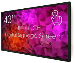 SWEDX SDST43K8-01X 43-inch Touchscreen Display 4K UHD 3840x2160 HDMI VGA USB 6ms black Good - Refurbished