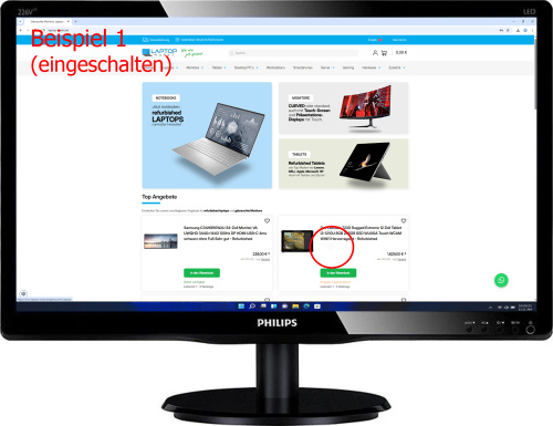 Philips V-line 226V4LAB 21.5-inch Monitor TN FHD 1920x1080 VGA DVI speaker 5ms black Display scratches - Used