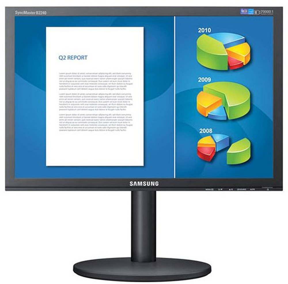 Samsung SyncMaster B2440MH 24-Zoll Monitor TN FHD 1920x1080 HDMI VGA DVI USB Lautsprecher 5ms schwarz Gut - Refurbished