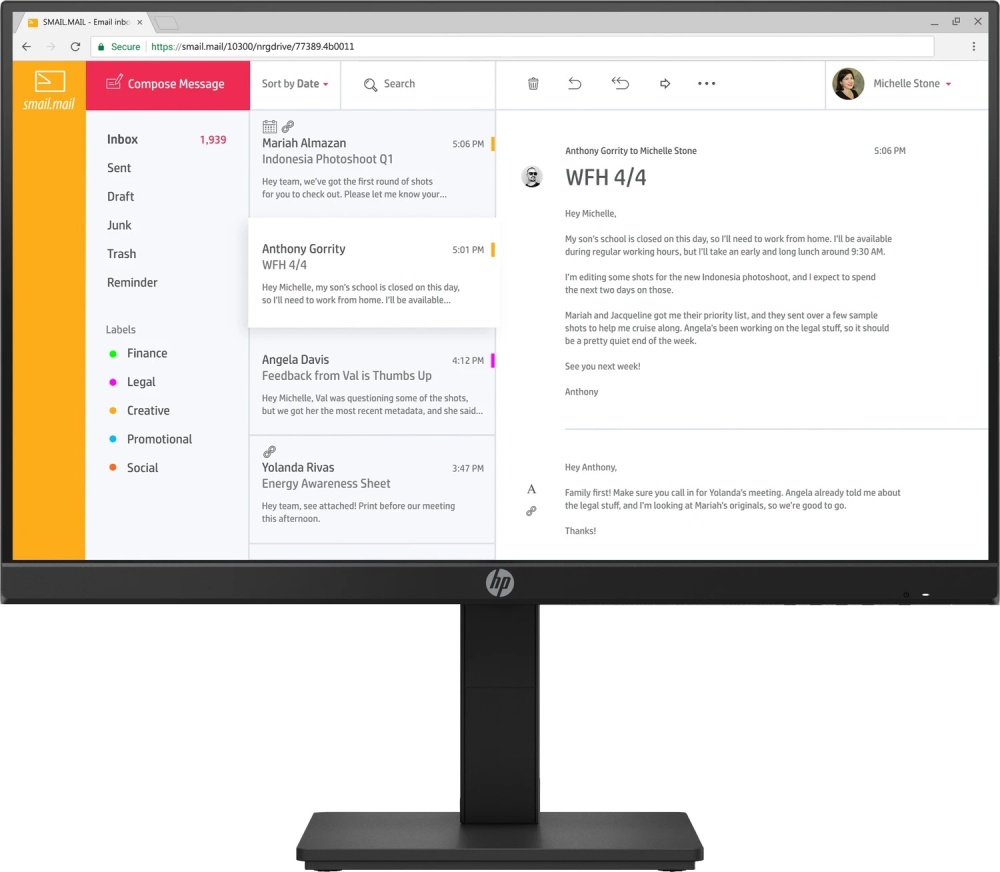 HP P24h G4 23.8-inch Monitor IPS FHD 1920x1080 DP HDMI VGA speaker 5ms black Very good - Refurbished