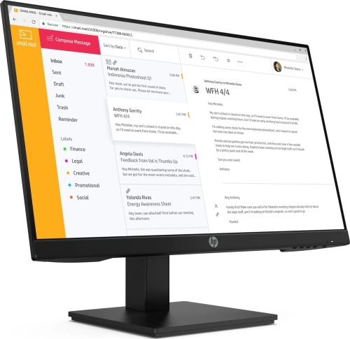 HP P24h G4 23,8-Zoll Monitor IPS FHD 1920x1080 DP HDMI VGA Lautsprecher 5ms schwarz Gut - Refurbished