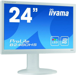 iiyama ProLite B2480HS-W1 23,6-Zoll Monitor TN FHD 1920x1080 HDMI VGA DVI Lautsprecher 2ms weiß Gut - Refurbished