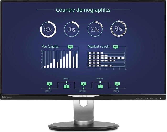 Philips B-line 258B6QUEB 25-inch Monitor IPS WQHD 2560x1440 DP HDMI USB-C LAN 5ms black