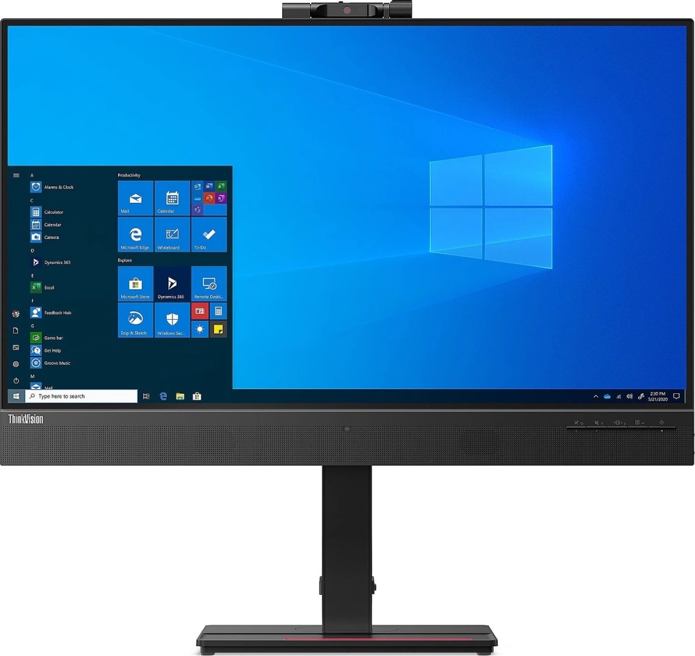 Lenovo ThinkVision T27hv-20 27-Zoll Monitor IPS WQHD 2560x1440 DP HDMI USB-C USB-A Webcam Lautsprecher 4ms schwarz
