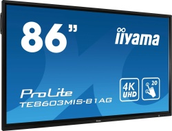 iiyama ProLite TE8603MIS-B1AG 86-inch Display Touch IPS 4K UHD 3840x2160 DP HDMI VGA RJ-45 speaker 6ms black Android Very good - Refurbished