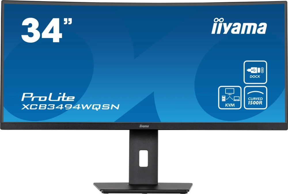 iiyama ProLite XCB3494WQSN-B5 34-Zoll Monitor 120Hz VA UWQHD 3440x1440 DP HDMI USB-C Lautsprecher 0,4ms schwarz Hervorragend - Refurbished
