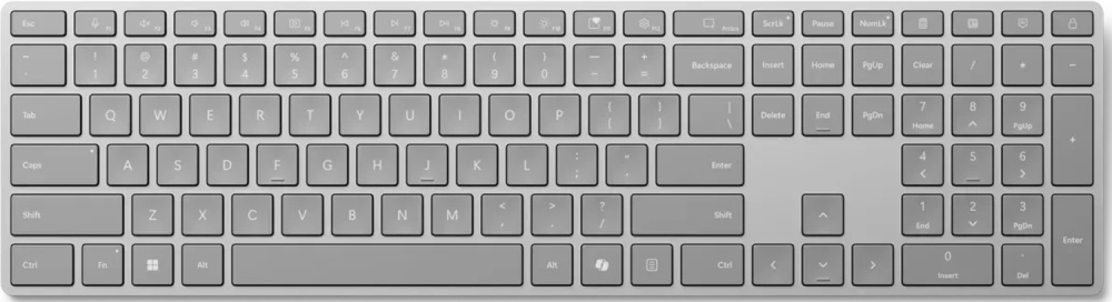 Microsoft Surface Keyboard 2nd Edition, grey, with Copilot button, Bluetooth, QWERTZ (German), refurbished