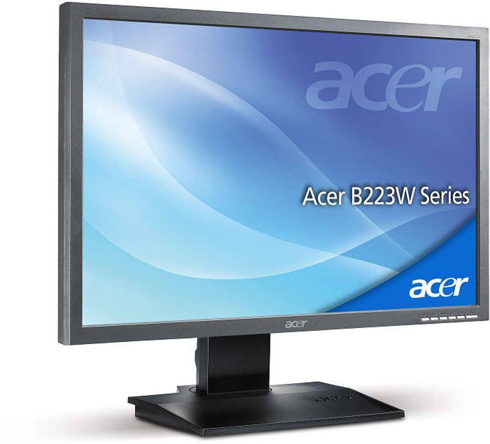 Acer B223w 22-inch Monitor DVI VGA speaker PIVOT grey 5ms TN